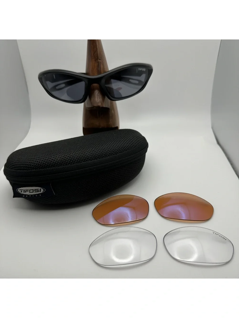 Tifosi Black Sport Sunglasses with Extra Lenses and Hard Case
